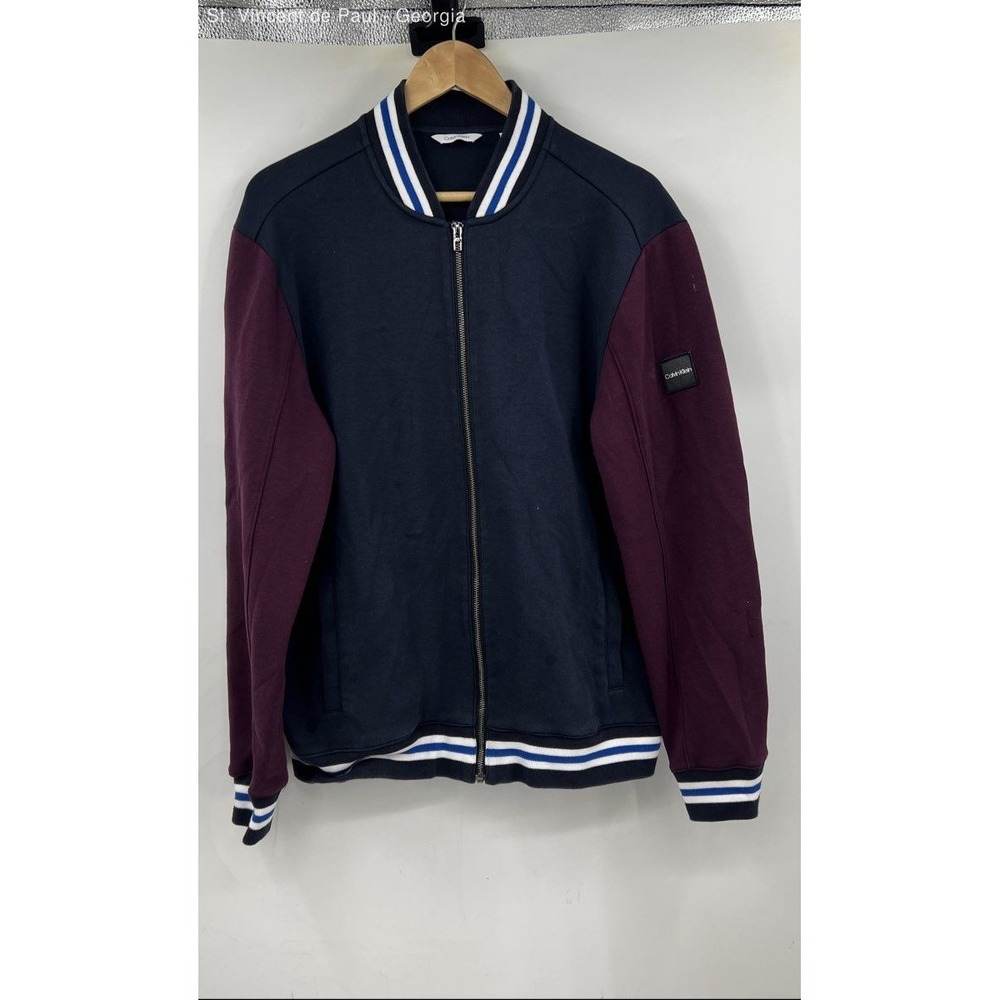 Calvin Klein Full Zip Lightweight Jacket Men's Large Colorblock Casual